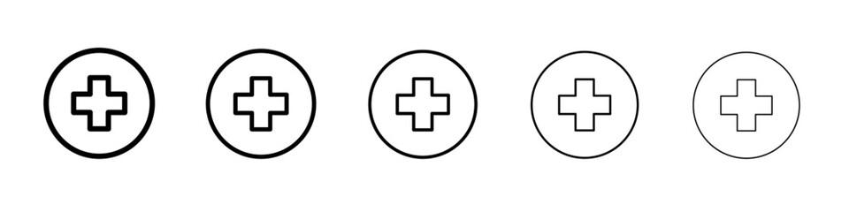 plus icon vector outline symbol or illustration