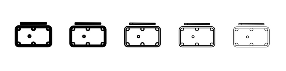 Pool table icon vector outline symbol or illustration