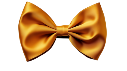 Festive golden bow tie presents a classic and elegant style, perfect for formal events or adding a touch of sophistication transparent.