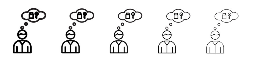 Problem solving skills icon vector outline symbol or illustration