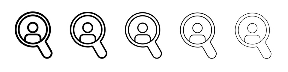 profile search icon vector outline symbol or illustration