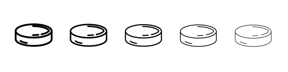 Puck icon vector outline symbol or illustration