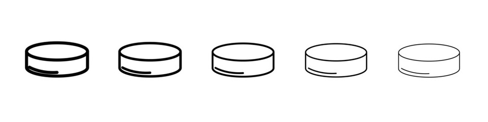 Puck icon vector outline symbol or illustration