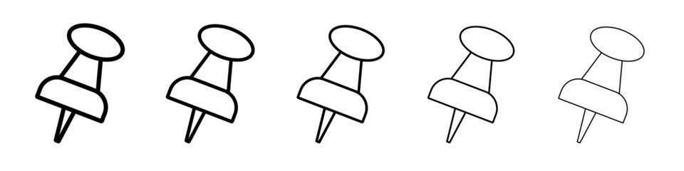 Push pin icon vector outline symbol or illustration