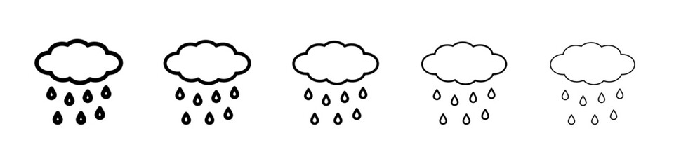 Rain icon vector outline symbol or illustration
