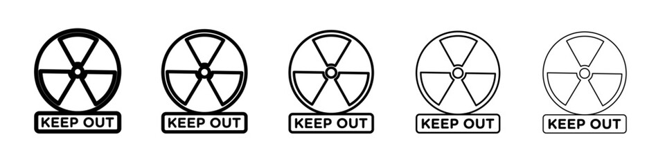 Obraz premium Radiation Hazard Keep Out icon vector outline symbol or illustration