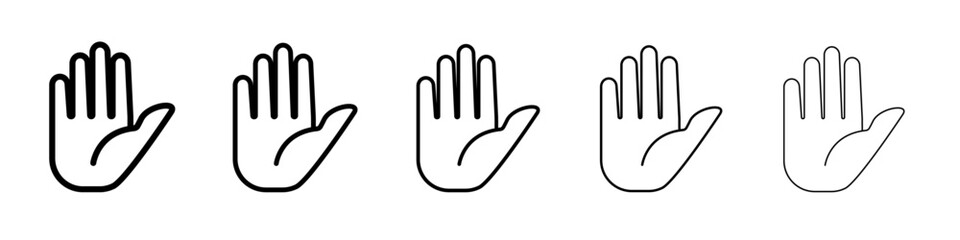 Obraz premium Raised Hand icon vector outline symbol or illustration