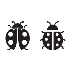 Obraz premium Ladybug vector on a white background. Ladybug insect icon 