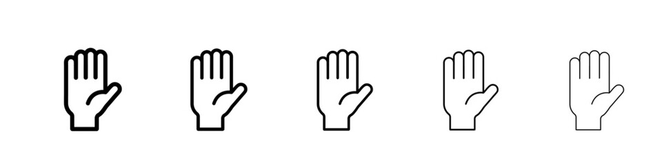 Raised Hand icon vector outline symbol or illustration