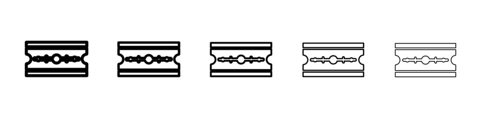 Razor blade icon vector outline symbol or illustration