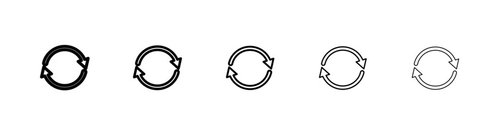 Refresh icon vector outline symbol or illustration