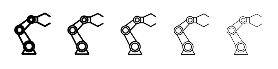 Robot arm icon vector outline symbol or illustration