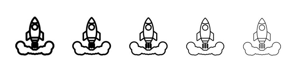rocket icon vector outline symbol or illustration