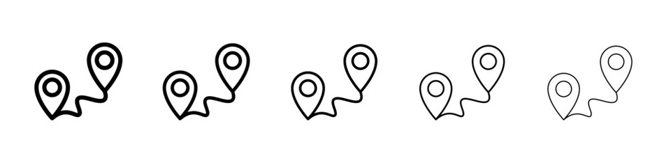 route icon vector outline symbol or illustration