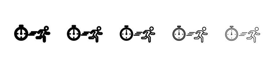 running Speed icon vector outline symbol or illustration