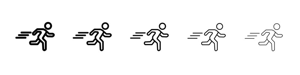 running icon vector outline symbol or illustration