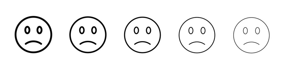 Fototapeta premium sad icon vector outline symbol or illustration