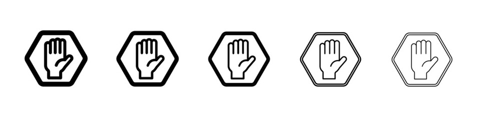 Obraz premium safety hand icon vector outline symbol or illustration