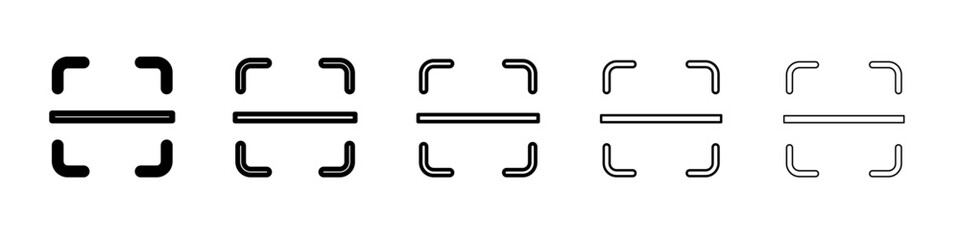 scan button icon vector outline symbol or illustration