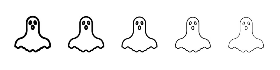 scary Ghost icon vector outline symbol or illustration