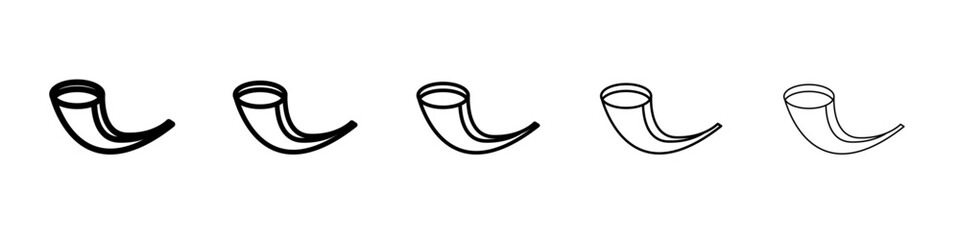 Shofar icon vector outline symbol or illustration