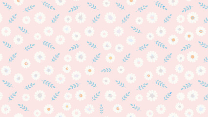 Delicate Floral Print Pattern on a Pastel Pink Background
