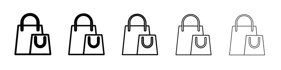 shopping bag icon vector outline symbol or illustration