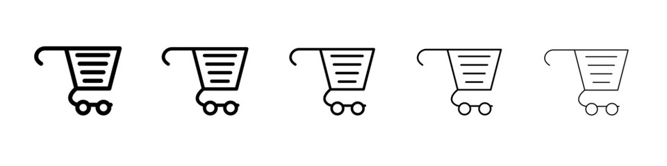 shopping cart icon vector outline symbol or illustration