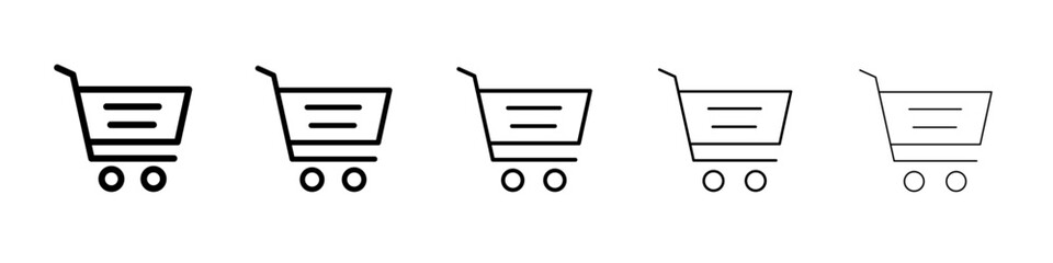 shopping cart icon vector outline symbol or illustration
