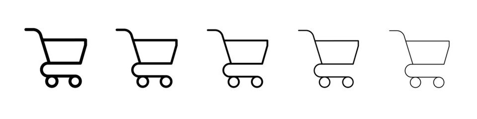 Shopping cart icon vector outline symbol or illustration