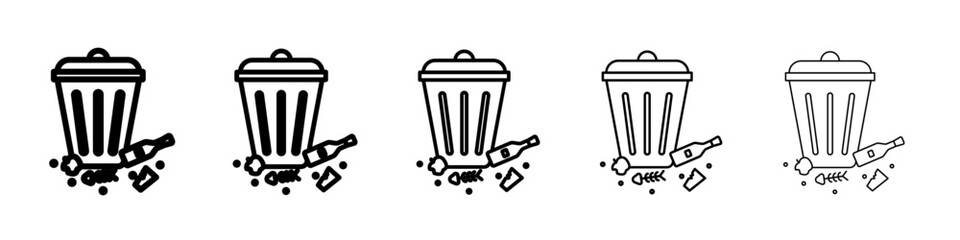 Solid waste icon vector outline symbol or illustration