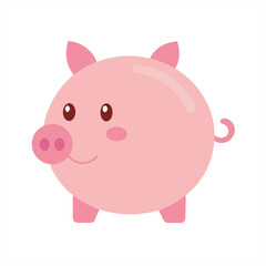 Cute Piggy Bank Vector Design on Transparent Background for Web and Graphic Design