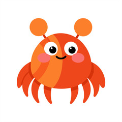 Cute Hermit Crab Clipart Vector Illustration on Transparent Background for Web and Graphic Design