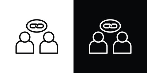 Affiliate link icon vector graphics in strokes