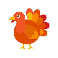 Festive Turkey Graphic Illustration on Transparent Background for Web and Graphic Design