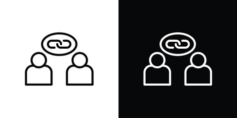 Affiliate link icon vector graphics in strokes