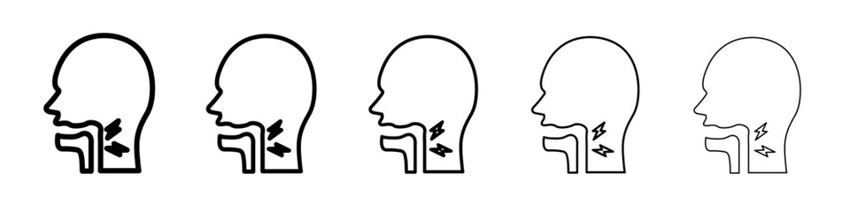Sore throat icon vector outline symbol or illustration