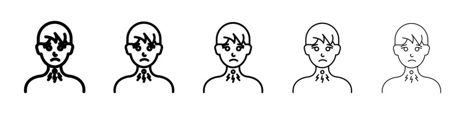 Sore throat icon vector outline symbol or illustration