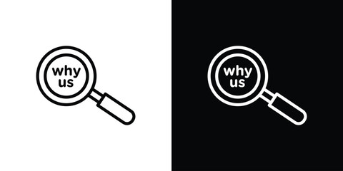 Why us icon vector graphics in strokes