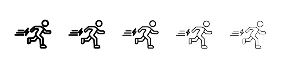 Sprint icon vector outline symbol or illustration