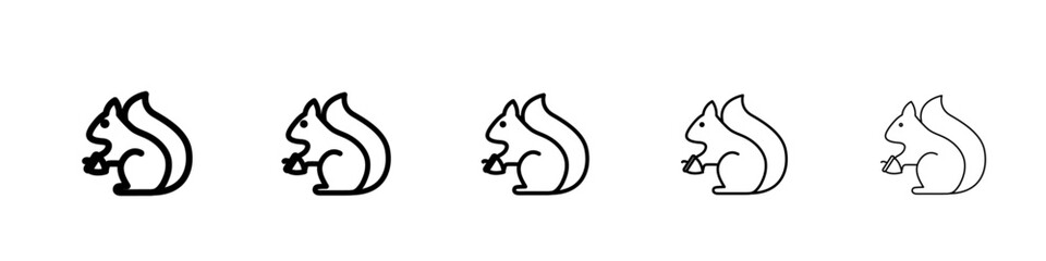 squirrel icon vector outline symbol or illustration