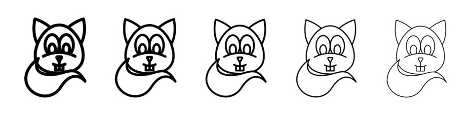 squirrel icon vector outline symbol or illustration