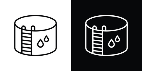 Water tank icon vector graphics in strokes