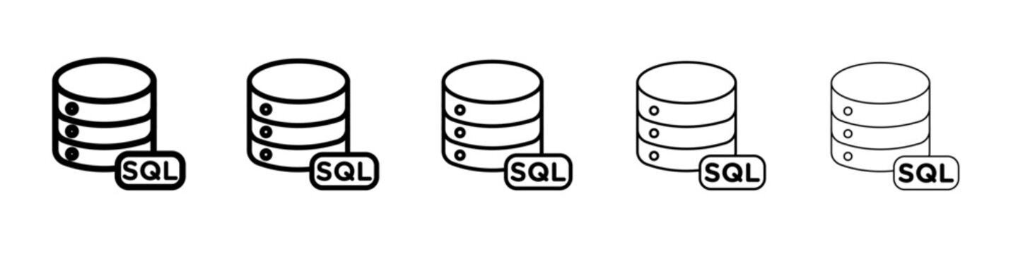 SQL server icon vector outline symbol or illustration