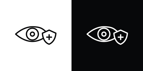 Vision insurance icon vector graphics in strokes
