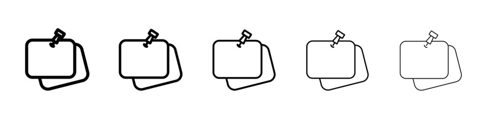 Sticky note icon vector outline symbol or illustration