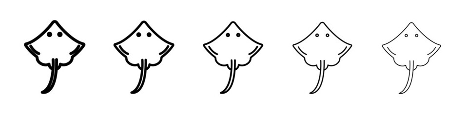 Stingray icon vector outline symbol or illustration