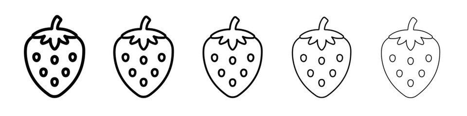 strawberry icon vector outline symbol or illustration