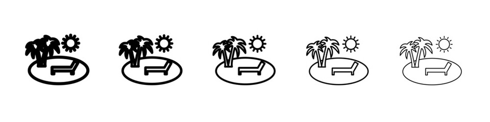 Summer holiday icon vector outline symbol or illustration