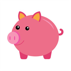 Savings Piggy Bank Clipart on White Background for Web and Graphic Design
